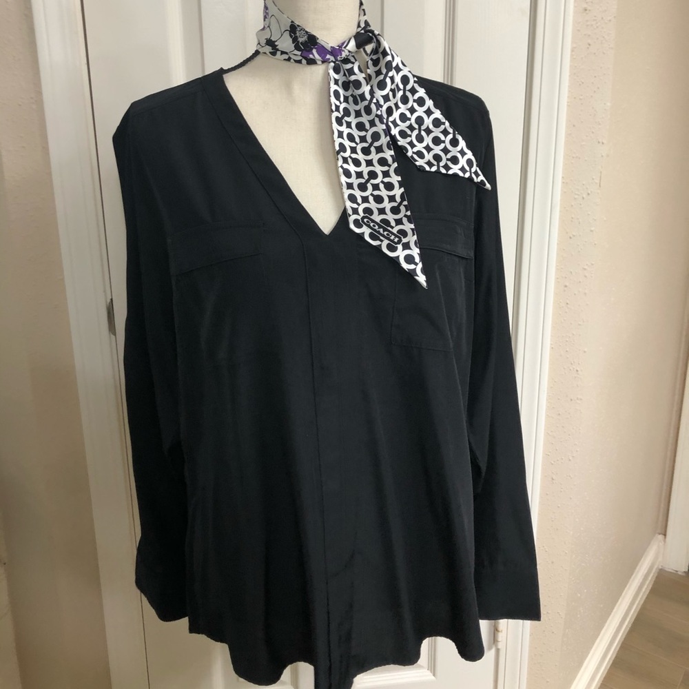Express VNeck Black Blouse Sz L